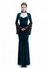 Blue Velvet Dark Morticia Addams Gothic Dress D3024