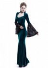 Blue Velvet Dark Morticia Addams Gothic Dress D3024