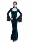 Blue Velvet Dark Morticia Addams Gothic Dress D3024