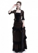 Brown Victorian Bustle Dress D3014