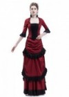 Red Victorian Bustle Dress D3025