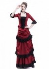 Red Victorian Bustle Dress D3025