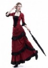 Red Victorian Bustle Dress D3025