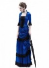 Blue Victorian Bustle Dress D3026