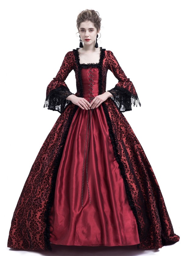 red masquerade dress