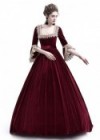 Red Velvet Ball Gown Victorian Gown D3008