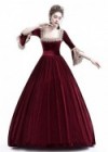 Red Velvet Ball Gown Victorian Gown D3008