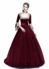 Red Velvet Ball Gown Victorian Gown D3008