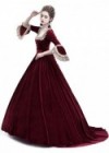 Red Velvet Ball Gown Victorian Gown D3008