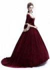 Red Velvet Ball Gown Victorian Gown D3008