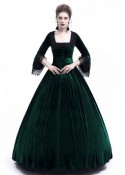 Green Velvet Ball Gown Victorian Gown D3009