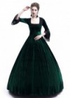 Green Velvet Ball Gown Victorian Gown D3009