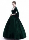 Green Velvet Ball Gown Victorian Gown D3009