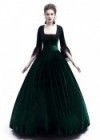 Green Velvet Ball Gown Victorian Gown D3009