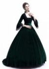 Green Velvet Ball Gown Victorian Gown D3009