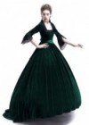 Green Velvet Ball Gown Victorian Gown D3009