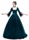 Blue Velvet Ball Gown Victorian Gown D3010