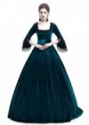 Blue Velvet Ball Gown Victorian Gown D3010