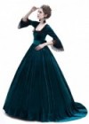 Blue Velvet Ball Gown Victorian Gown D3010