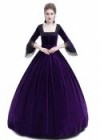 Purple Velvet Ball Gown Victorian Gown D3011