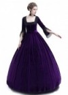 Purple Velvet Ball Gown Victorian Gown D3011