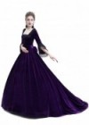 Purple Velvet Ball Gown Victorian Gown D3011