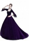 Purple Velvet Ball Gown Victorian Gown D3011