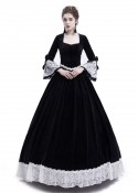 Black Velvet Civil War Theatrical Victorian Dress D3007