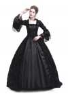 Black Flower Masquerade Gothic Victorian Dress D3021