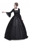 Black Flower Masquerade Gothic Victorian Dress D3021