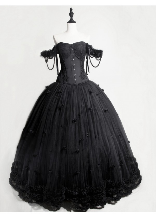 black corset dress