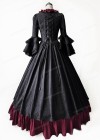 Black and Dark Red Gothic Antoinette Victorian Ball Gowns D3030