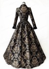 Black and Gold Queen Style Gothic Victorian Ball Gown Dress D3032