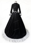 Black Velvet Civil War Theatrical Victorian Ball Dress D3028