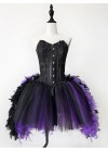 Gothic Feather Burlesque Corset Short Party Dress D1059