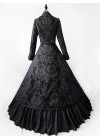 Black Vintage Two-Pieces Gothic Victorian Coat Ball Gown Dress D3035