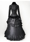 Black Winter Gothic Victorian Edwardian 2-Pieces Dress Suit D3036