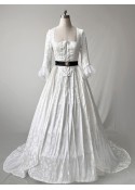 White Historical Victorian Edwardian Wedding Tea Party Dress D3037