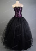 Purple Black Gothic Long Prom Dress D1031 - D-RoseBlooming