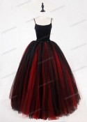 Red Black Gothic Tulle Long Skirt D1S011 - D-RoseBlooming